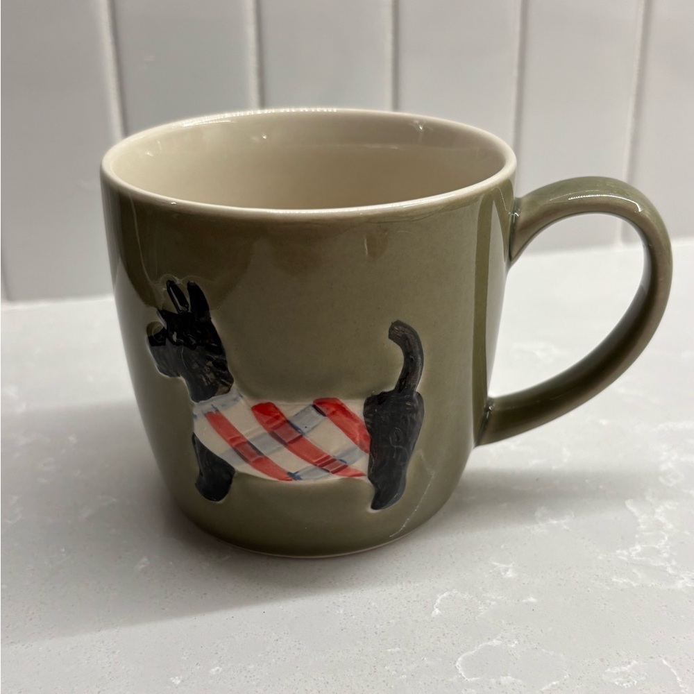 Olive Green Mug with Scotty Dog Design